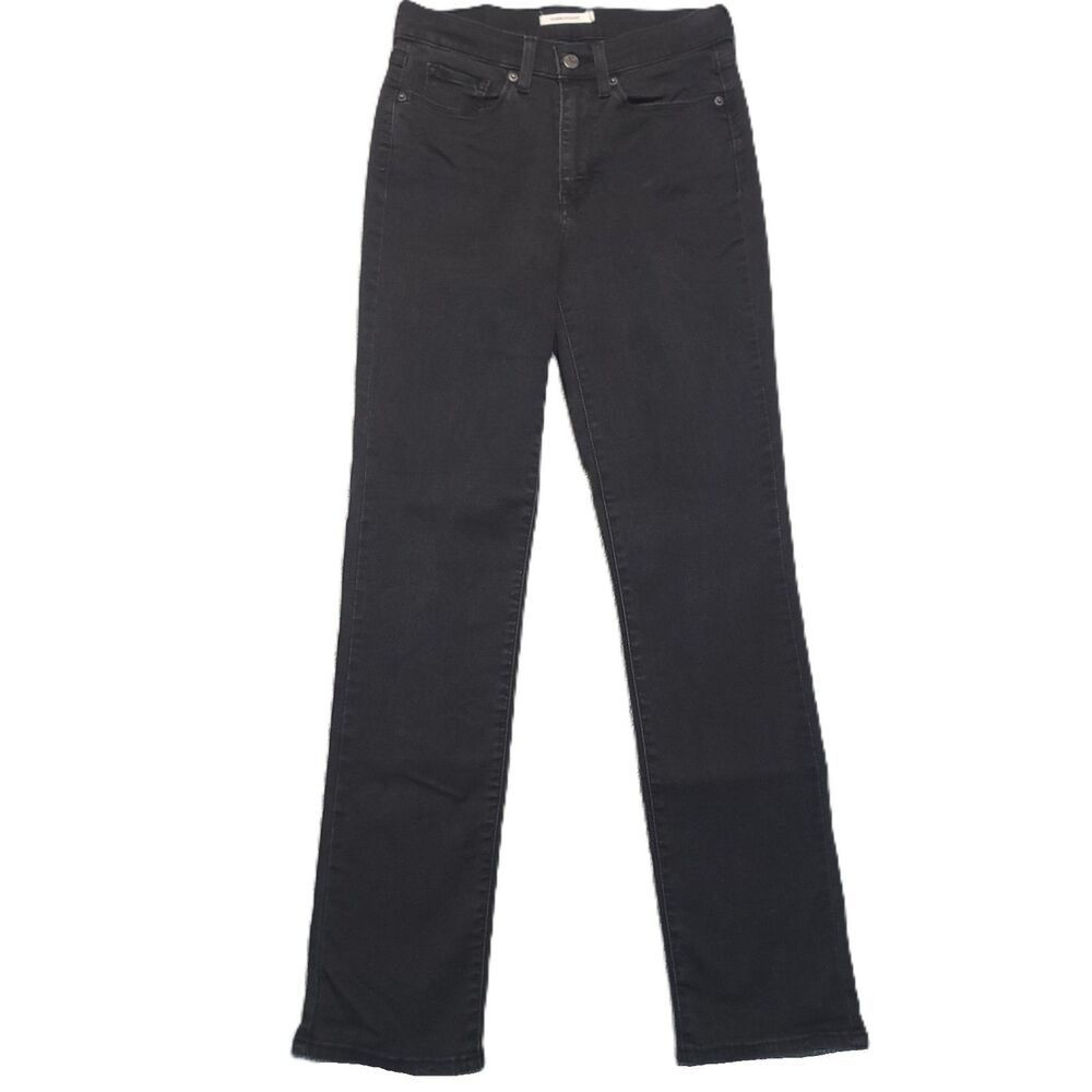 Levis Classic Straight Jeans Womens Size 4L Stretch Black Denim